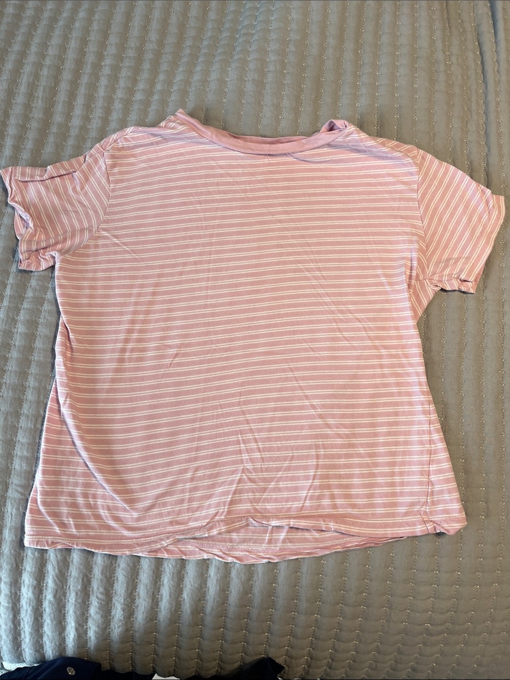 ' Pink Striped Short Sleeve Top